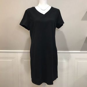 Black jersey knit sheath dress XL
